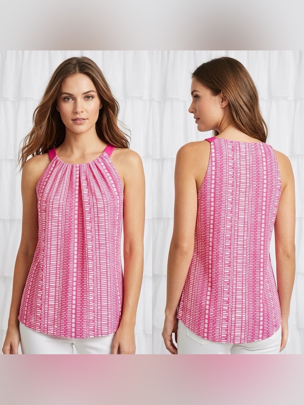 Banana Republic Women’s Pink Patterned Sleeveless Halter Top Size XS